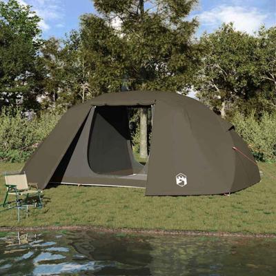 Vistent met dak Bruin 514 x 465 x 187 cm Polyester