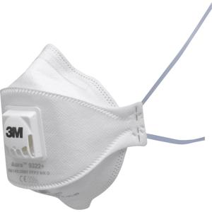 3M Aura™ 9322+ 9322+ Fijnstofmasker met ventiel FFP2 D 10 stuk(s) EN 149:2001, EN 149:2009 DIN 149:2001, DIN 149:2009