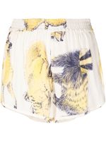 Stella McCartney short de sport en soie à imprimé graphique - Tons neutres - thumbnail