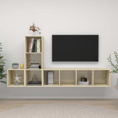 3-delige Tv-meubelset spaanplaat sonoma eikenkleurig
