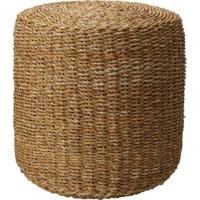 Poef Nature - rond - gevlochten zeegras - D40 x H40 cm - bijzet stoeltjes