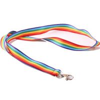 Regenboog kleurige lanyard 90 cm - Keycords - thumbnail