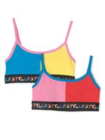 Stella McCartney Kids brassière colour block à logo - Jaune