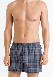 Hanro Fancy Woven boxer elegante ruit blauw 074013