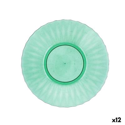 Eetbord Quid Iris Groen Plastic Ø 19 cm (12 Stuks)