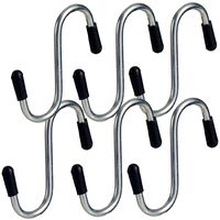 7x stuks S-haken/ophanghaakjes met zwarte beschermlaag 18 cm   -