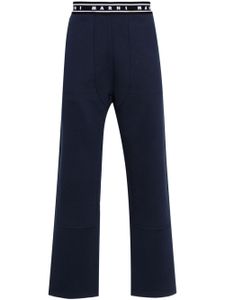 Marni pantalon de jogging à taille à logo - Bleu