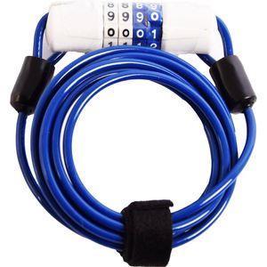 Fietsslot Kabelslot Cijferslot 180cm x 4mm Blauw - Combinatieslot - Combination Lock