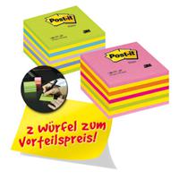 Post-it Plaknotitiekubus 2028NX2 76 mm x 45 mm Geel, Neonblauw, Neon-groen, Neon-pink, Roze 900 vellen - thumbnail