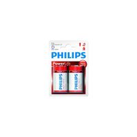 2x Phillips batterijen R20 D long lasting   -