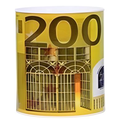 Concorde Spaarpot geld thema - 200 euro - geel - bankbiljetten - D13 x 15 cm Concorde Spaarpot geld thema - 200 euro - geel - bankbiljetten - D13 x 15 cm