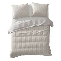 Yellow Moselle Dekbedovertrek - Lits-jumeaux (260x200/220 Cm + 2 Slopen) - Linnen / Percal Katoen - Grijs - thumbnail