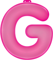 Opblaasbare letter G roze   - - thumbnail