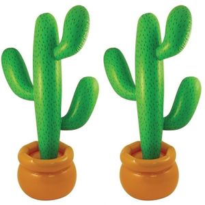 2x Decoratie cactus opblaasbaar XL 170 cm   -