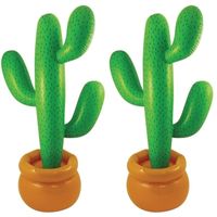 2x Decoratie cactus opblaasbaar XL 170 cm   -