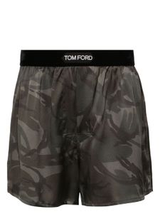 TOM FORD slim en soie à motif camouflage - Vert