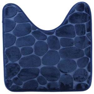 Tendance Toiletmat/wc mat Pebble - microfiber - Memory Foam - donkerblauw - 45 x 50 cm - badkamer ma