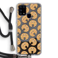 Croissant: Samsung Galaxy M31 Transparant Hoesje met koord Croissant: Samsung Galaxy M31 Transparant Hoesje met koord