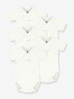 Set van 5 gekruiste body's baby katoen PETIT BATEAU wit