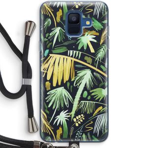 Tropical Palms Dark: Samsung Galaxy A6 (2018) Transparant Hoesje met koord