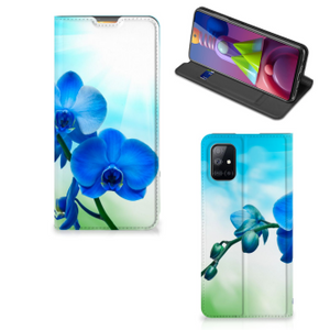 Samsung Galaxy M51 Smart Cover Orchidee Blauw - Cadeau voor je Moeder