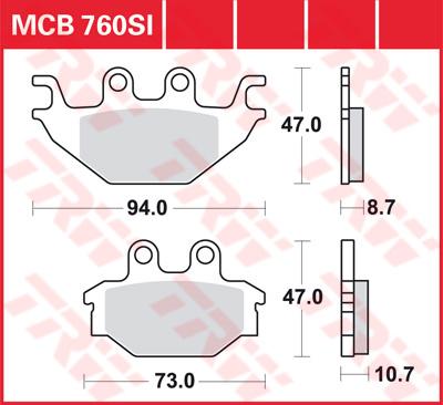 TRW Remblokken, en remschoenen voor de moto, MCB760SI Sinter offroad