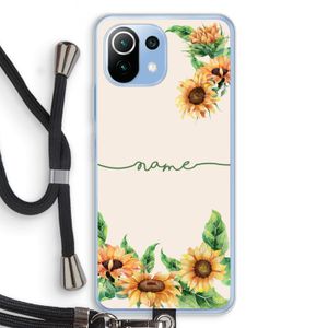Zonnebloemen: Xiaomi Mi 11 Lite Transparant Hoesje met koord