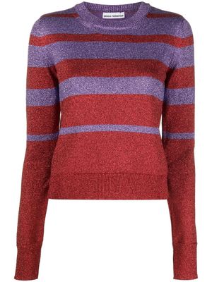 Rabanne pull rayé à encolure ronde - Violet