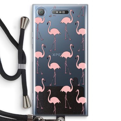Anything Flamingoes: Sony Xperia XZ1 Transparant Hoesje met koord