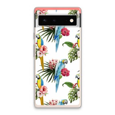 Kleurrijke papegaaien: Google Pixel 6 Transparant Hoesje
