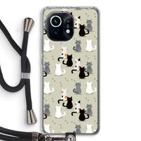 Katten: Xiaomi Mi 11 Transparant Hoesje met koord Katten: Xiaomi Mi 11 Transparant Hoesje met koord