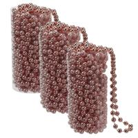 Kralenslinger - 3x stuks - koper - kunststof - 8 meter - kerstversiering/kerstslingers Kralenslinger - 3x stuks - koper - kunststof - 8 meter - kerstversiering/kerstslingers