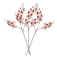 Mica Decorations Kunstbloem Orchidee tak - 3x - lichtroze - 75 cm - Kunst zijdebloemen - Kunstbloemen - thumbnail
