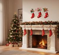 Kerst sticker voor cadeaus in de kerstkous