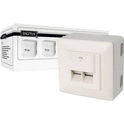 Digitus DN-9002-N Netwerkdoos Opbouw (op muur) CAT 5e 2 poorten Zuiver wit