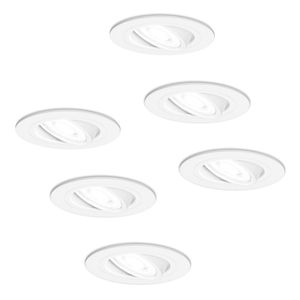 HOFTRONIC™ Set van 6 stuks dimbare LED inbouwspots Pittsburg met 5 Watt 6000K spot kantelbaar