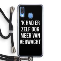 Meer verwacht  - Zwart: Samsung Galaxy A40 Transparant Hoesje met koord