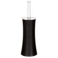 5five Toiletborstel met houder - rond - zwart kunststof - 38 cm   -