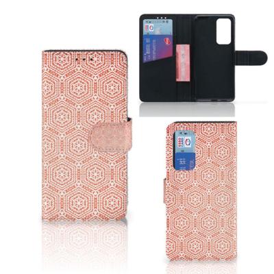 Huawei P40 | Telefoon Hoesje | Pattern Orange | Portemonnee hoesje