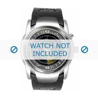 Diesel horlogeband DZ4026 Leder Zwart + zwart stiksel