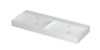 Wastafel Unlimited Porselein dubbel met 2 kraangaten 120 cm x 45 cm x 11 cm Glans wit 0202101