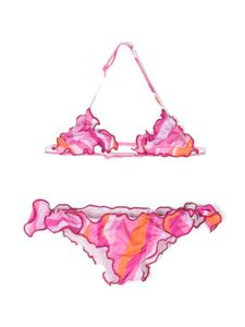 MC2 Saint Barth Kids bikini imprimé à volants - Rose