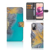 Xiaomi Redmi Note 10/10T 5G | Poco M3 Pro | Bookcase | Marble Blue Gold