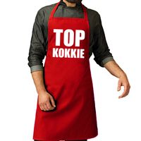 Top kokkie barbeque schort / keukenschort rood voor heren   -