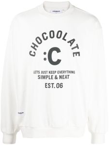 CHOCOOLATE sweat en coton à slogan imprimé - Blanc