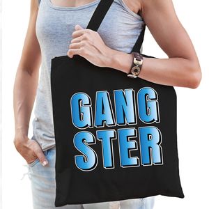 Gangster fun tekst cadeau tas zwart dames