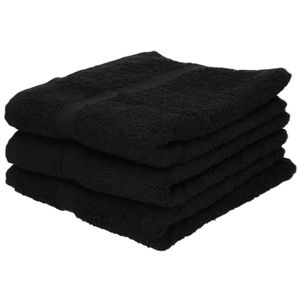 3x Luxe handdoeken zwart 50 x 90 cm 550 grams   -