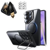 Galaxy S26 Ultra Bundle Classic Hybrid Magnetic Case (Stash Stand) and Armorite® Pro Privacy Screen Protector - Clear Black