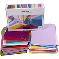 Creativ Company Foam vellen, a4, vel 210x297 cm, diverse kleuren, 40 vel/ 1 doos