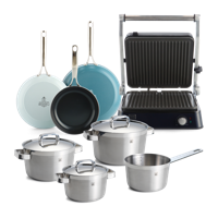 Combi Deal: Sky 3-delige Pannenset + Connect Contactgrill + Conical Profi 4-delige Pannenset